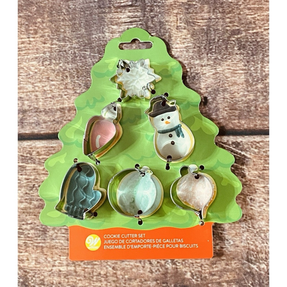 Wilton Mini Christmas Cookie Cutter Set (6 Piece) Metal #2308-0-0225 New